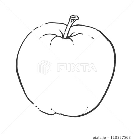 りんごのペン画カットイラスト りんごのペン画カットイラスト 118557568
