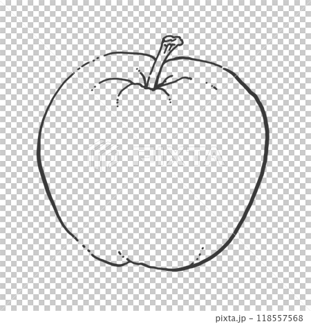 りんごのペン画カットイラスト りんごのペン画カットイラスト 118557568