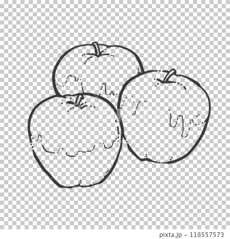 りんごのペン画カットイラスト 118557573