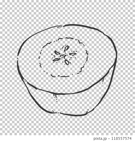 りんごのペン画カットイラスト 118557574