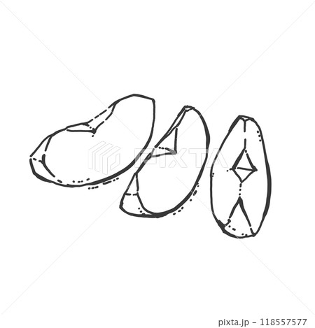 むいたりんごのペン画カットイラスト 118557577