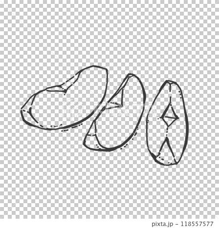 むいたりんごのペン画カットイラスト 118557577