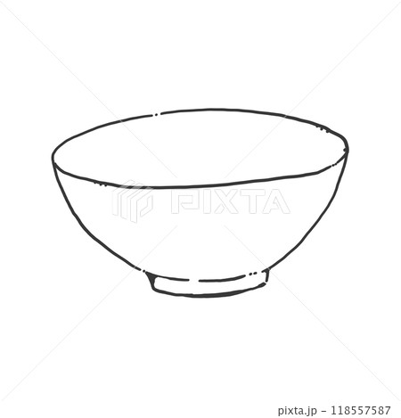 茶碗のペン画カットイラスト 118557587