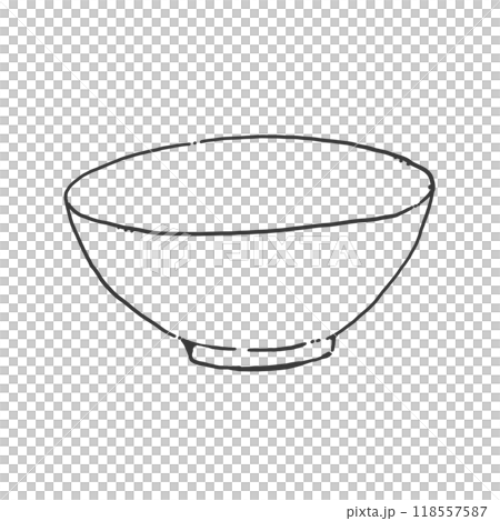 茶碗のペン画カットイラスト 118557587