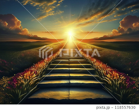 光に続く道、小さな一歩が未来を照らす 光に続く道、小さな一歩が未来を照らす 118557630