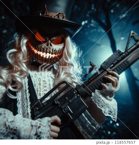 ハロウィン カボチャおばけの仮装がんばった人 118557657