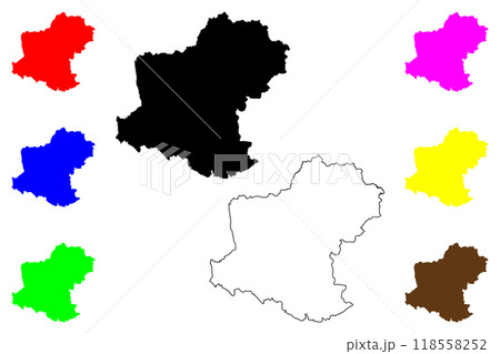 Nakhon Ratchasima Province (Kingdom of Thailand, Siam, Provinces of Thailand) map vector illustration, scribble sketch Khorat (Korat) map 118558252