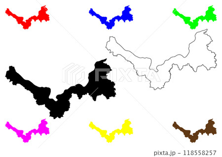 Nong Khai Province (Kingdom of Thailand, Siam, Provinces of Thailand) map vector illustration, scribble sketch Nong Khai map Nong Khai Province (Kingdom of Thailand, Siam, Provinces of Thailand) map vector illustration, scribble sketch Nong Khai map 118558257