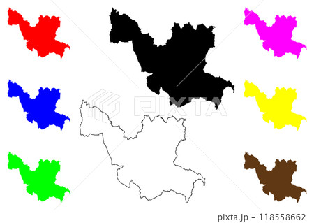 Udon Thani Province (Kingdom of Thailand, Siam, Provinces of Thailand) map vector illustration, scribble sketch Udon Thani map 118558662