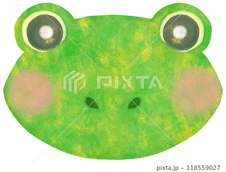かわいいカエルのイラスト 顔 118559027