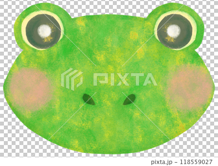 かわいいカエルのイラスト 顔 118559027