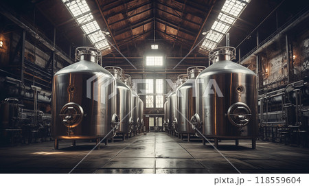 Boiler tanks in brewery factor 118559604