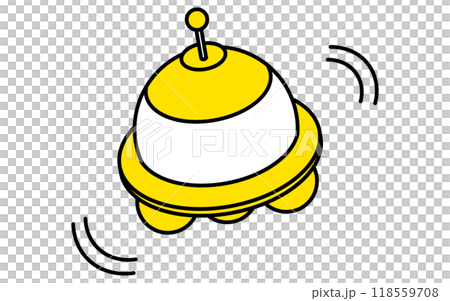Simple line drawing of a UFO, isometric illustration 118559708