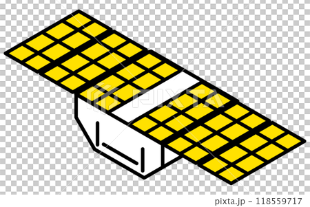 人工衛星のシンプルな線画、アイソメイラスト 人工衛星のシンプルな線画、アイソメイラスト 118559717