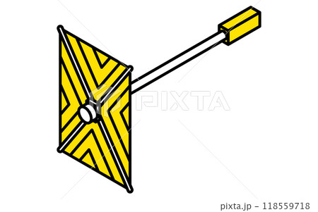 人工衛星のシンプルな線画、アイソメイラスト 118559718