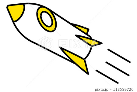 ロケットのシンプルな線画、アイソメイラスト 118559720