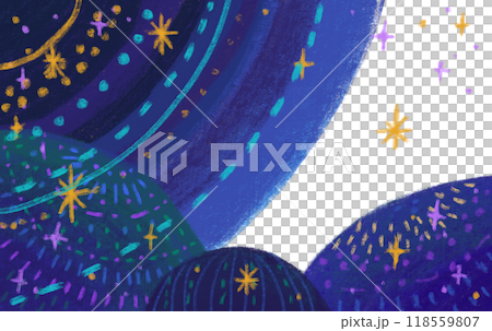 fantasy lanscale mountain with stars and universe purple blue shade of elements hand drawn illustration fantasy lanscale mountain with stars and universe purple blue shade of elements hand drawn illustration 118559807