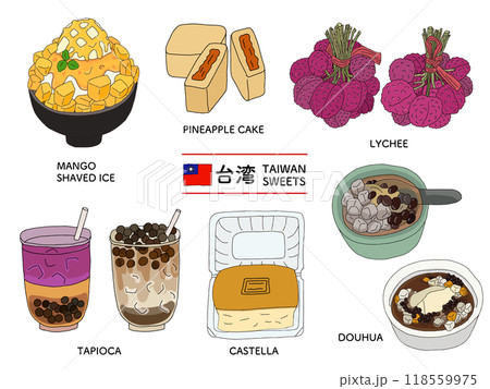 台湾のスイーツ＿線画 118559975