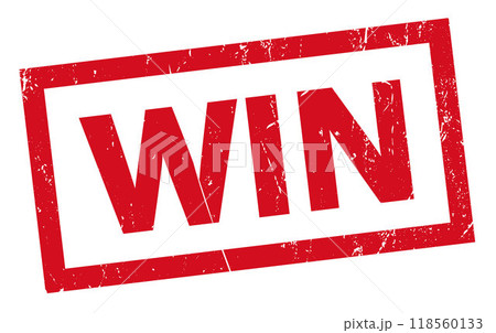 WIN text written on red stamp, win label vector illustration WIN text written on red stamp, win label vector illustration 118560133