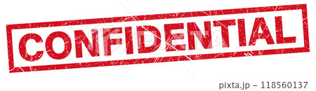 Confidential rubber stamp. Grunge design with dust scratches. Confidential sign label stamp 118560137