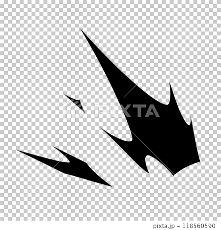 衝撃のエフェクトのシルエット素材 衝撃のエフェクトのシルエット素材 118560590