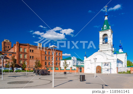Shuya, Russia: View of the square near the Church of Elijah the Prophet 118561141