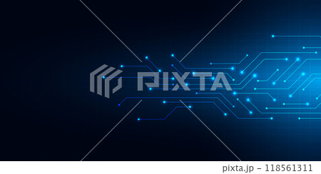 Circuit board texture with communication technology concept. Creative vector illustration Circuit board texture with communication technology concept. Creative vector illustration 118561311