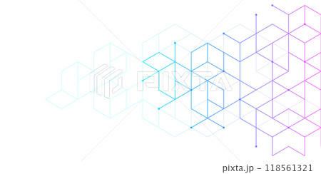 The graphic design elements with isometric shape blocks. Vector illustration of abstract geometric background The graphic design elements with isometric shape blocks. Vector illustration of abstract geometric background 118561321