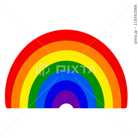 LGBTQ pride rainbow icon colorful hand-drawn symbol for diversity, inclusion, equality, and advocacy, ideal for social justice and pride celebration visuals. Simple LGBTQ rainbow icon hand-drawn for 118562066