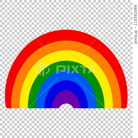 LGBTQ pride rainbow icon colorful hand-drawn symbol for diversity, inclusion, equality, and advocacy, ideal for social justice and pride celebration visuals. Simple LGBTQ rainbow icon hand-drawn for 118562066