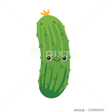 Cute cucumber with smiling face Cute cucumber with smiling face 118563037