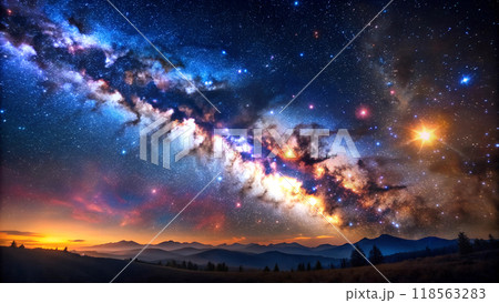 Stunning Galaxy and Milky Way Night Sky 118563283