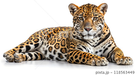 Cougar in a Relaxed Pose - Isolated on White 118563449