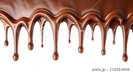Dripping Melted Chocolate Isolated Dripping Melted Chocolate Isolated 118563606