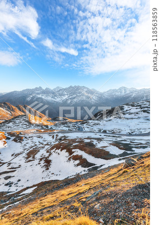 Fabulous view of Grossglockner High Alpine Road at autumn. Fabulous view of Grossglockner High Alpine Road at autumn. 118563859