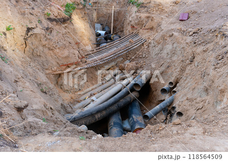 industrial drain construction equipment pipe drainage plumbing water tube pipeline engineering supply 118564509