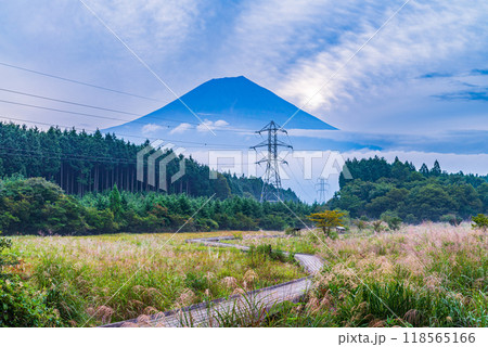 【静岡県】初秋の小田貫湿原と富士山 118565166