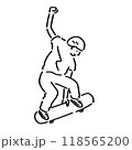 スケートボードのシンプルなイラスト 118565200