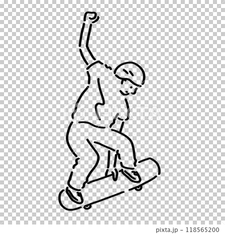 スケートボードのシンプルなイラスト 118565200