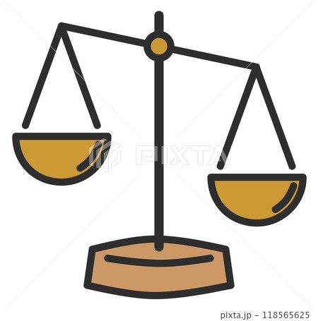 物の重さや重量を正確に比較して計量する天秤 118565625