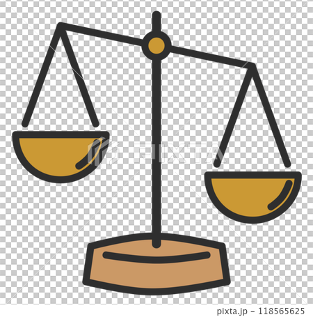 物の重さや重量を正確に比較して計量する天秤 118565625