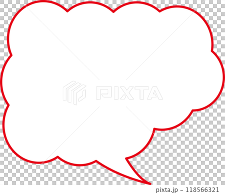 Square type speech bubble red 118566321