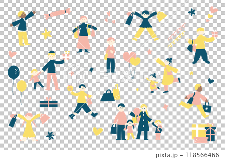 人物とショッピングのイラストセット 人物とショッピングのイラストセット 118566466