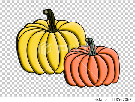 Western pumpkin 2 3D illustration icon material Western pumpkin 2 3D illustration icon material 118567067
