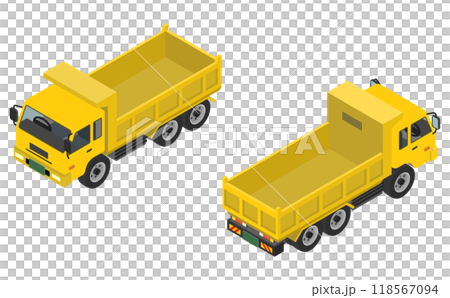 Isometric illustration: Dump truck Isometric illustration: Dump truck 118567094