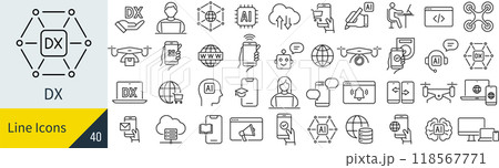 DXに関するアイコンセット DXに関するアイコンセット 118567771