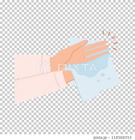 預防凍瘡的措施：洗手後擦乾雙手的圖示 118568353