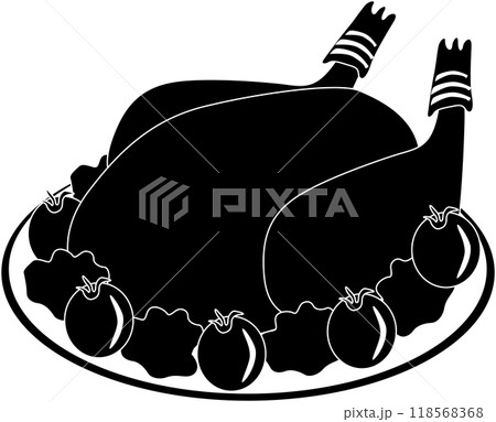 ローストチキンのシルエット 118568368