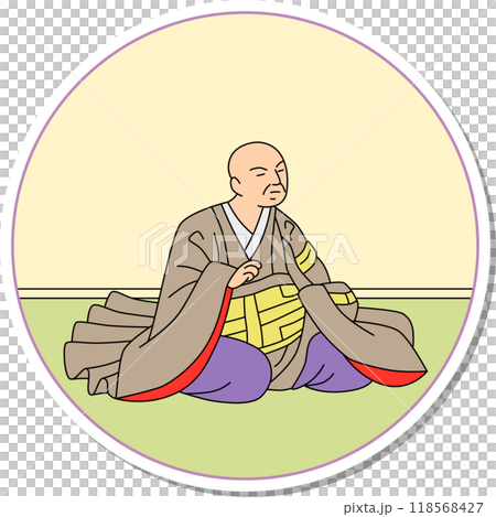 圓形百人一舟西行星貼紙 118568427