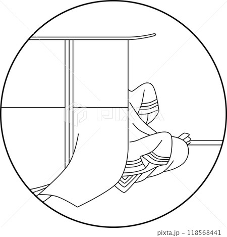 線画円形百人一首 式子内親王 線画円形百人一首 式子内親王 118568441